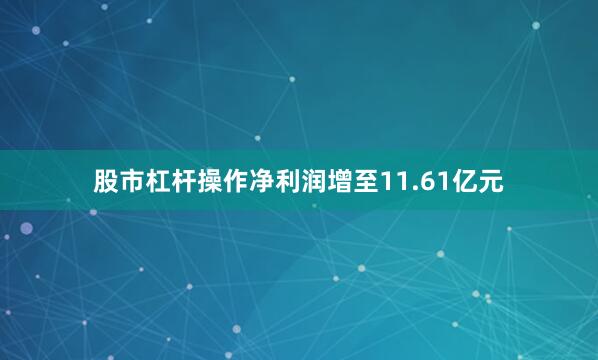 股市杠杆操作净利润增至11.61亿元